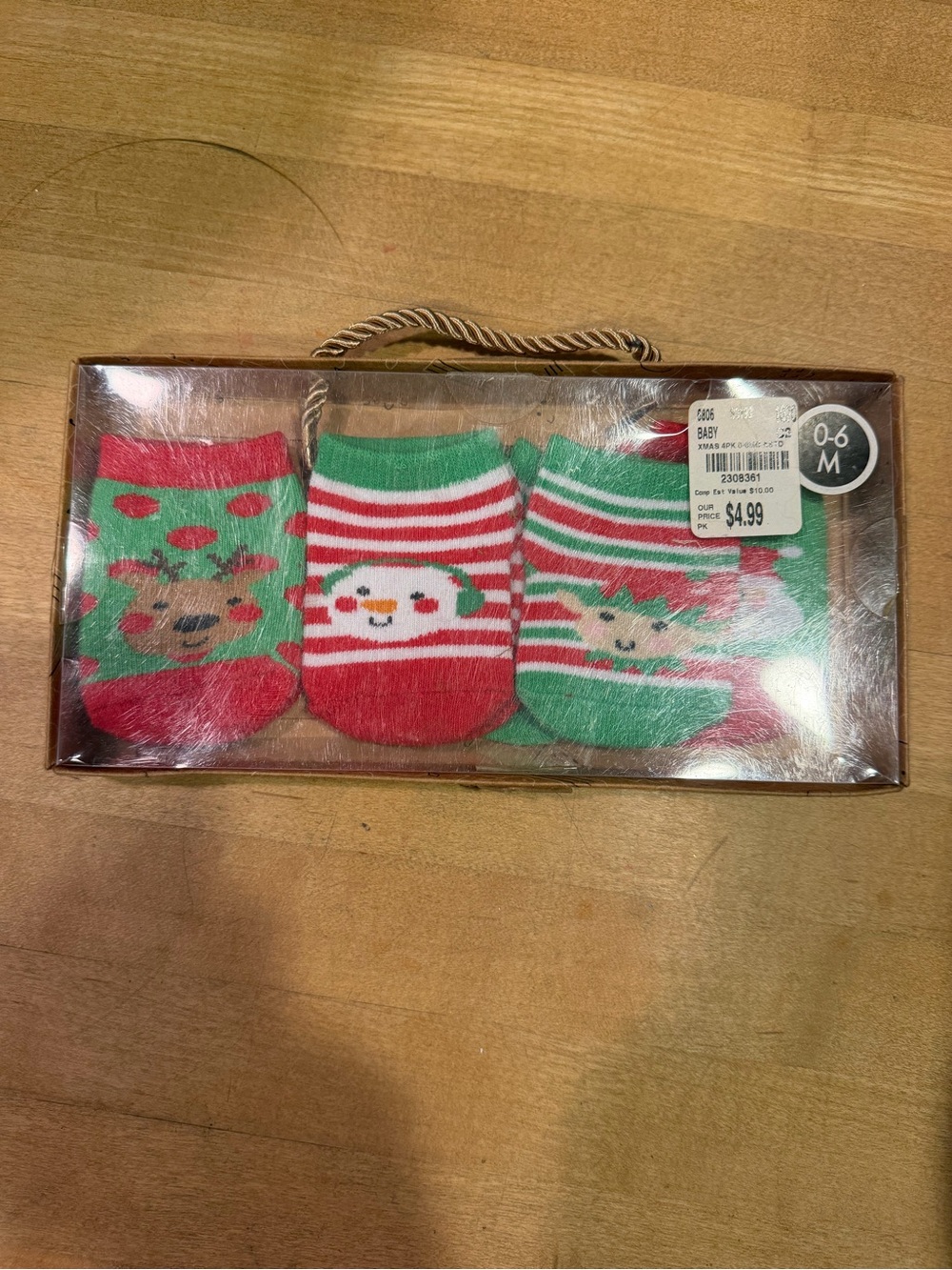 4 Pack Christmas Baby Socks